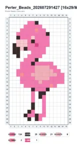 Pink Flamingo fuse bead pattern - printable chart