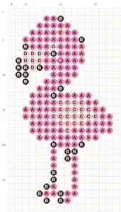 Pink Flamingo fuse bead pattern - printable chart