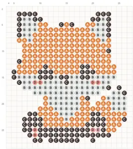 Sitting Fox fuse bead pattern - printable chart