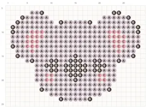Koala Face fuse bead pattern - printable chart