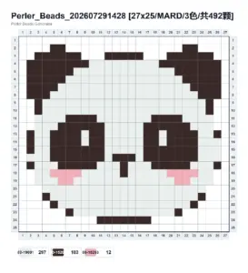 Panda Face fuse bead pattern - printable chart