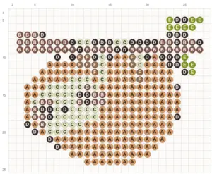 Sloth on a Branch fuse bead pattern - printable chart