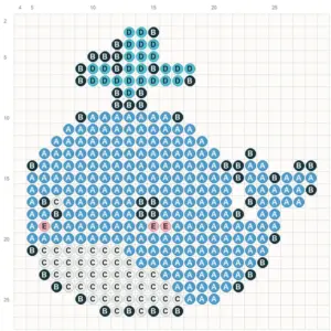 Blue Whale fuse bead pattern - printable chart