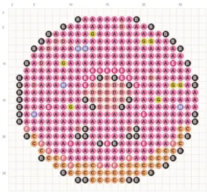 Pink Frosted Donut fuse bead pattern - printable chart