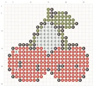 Pair of Cherries fuse bead pattern - printable chart