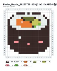 Sushi Roll fuse bead pattern - printable chart