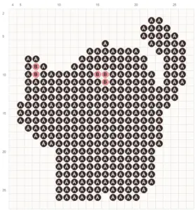 Halloween black cat fuse bead pattern chart with bead counts