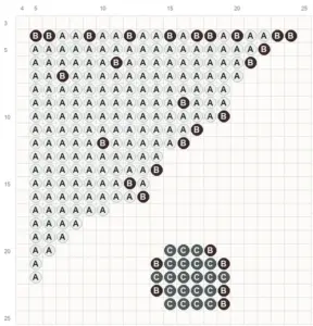 Corner Spider Web fuse bead pattern - printable chart