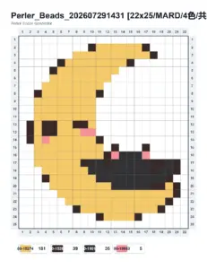 Crescent Moon and Bat fuse bead pattern - printable chart
