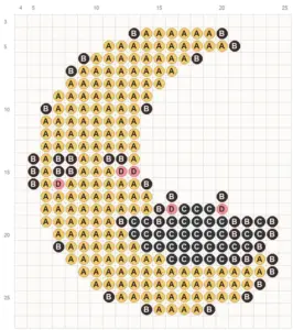 Crescent Moon and Bat fuse bead pattern - printable chart