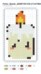 Dripping Candle fuse bead pattern - printable chart