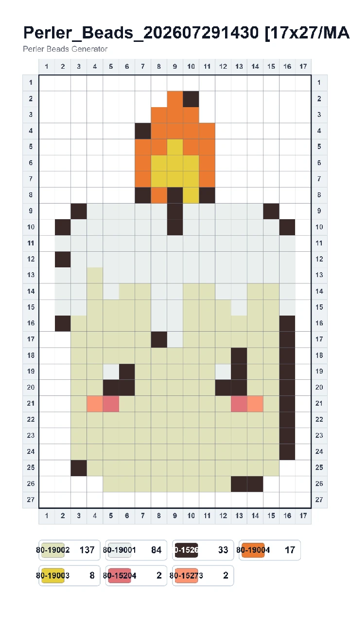 Dripping Candle fuse bead pattern - printable chart