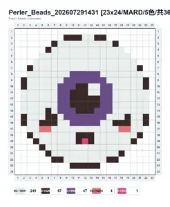 Creepy Eyeball fuse bead pattern - printable chart