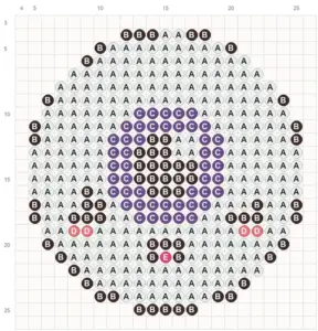 Creepy Eyeball fuse bead pattern - printable chart