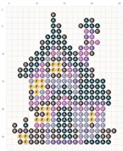 Haunted House fuse bead pattern - printable chart