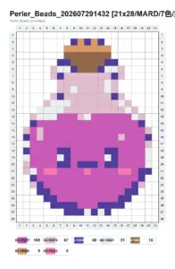 Glowing Potion Bottle fuse bead pattern - printable chart
