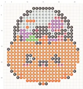 Pumpkin Candy Bucket fuse bead pattern - printable chart