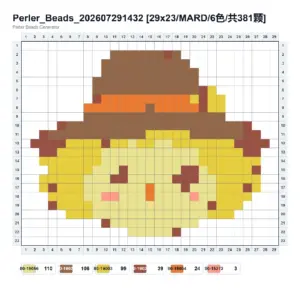 Scarecrow Head fuse bead pattern - printable chart