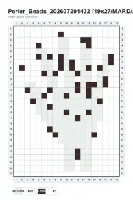 Waving Skeleton Hand fuse bead pattern - printable chart