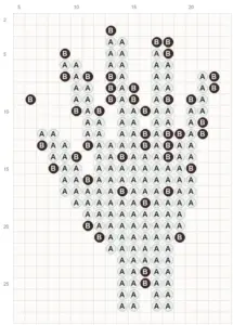 Waving Skeleton Hand fuse bead pattern - printable chart