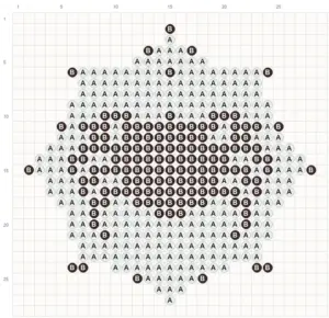 Halloween spider fuse bead pattern chart with bead counts