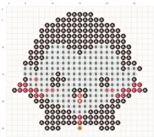Vampire Face fuse bead pattern - printable chart