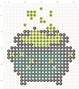 Bubbling Witch Cauldron fuse bead pattern - printable chart