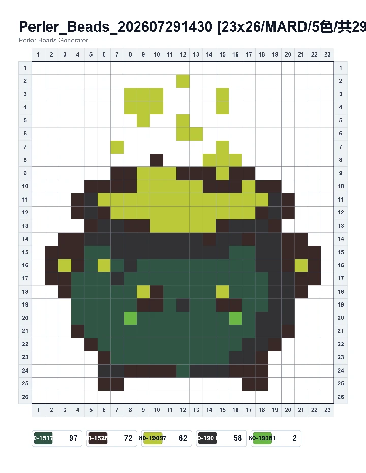 Bubbling Witch Cauldron fuse bead pattern - printable chart