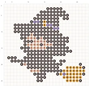 Witch on a Broomstick fuse bead pattern - printable chart