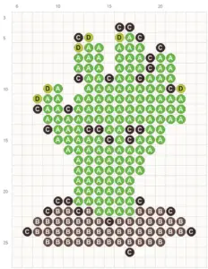 Zombie Hand fuse bead pattern - printable chart