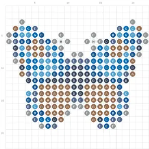 Papillon Modèle de Perles à Repasser (Gratuit à Imprimer)