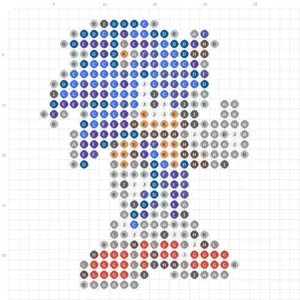 Blue Hedgehog Fuse Bead Pattern (Free Printable)