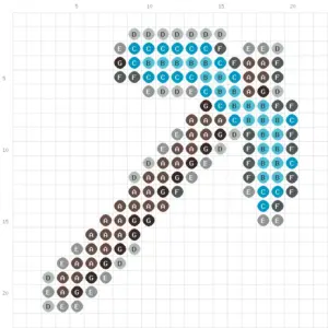 Diamond Pickaxe Fuse Bead Pattern (Free Printable)