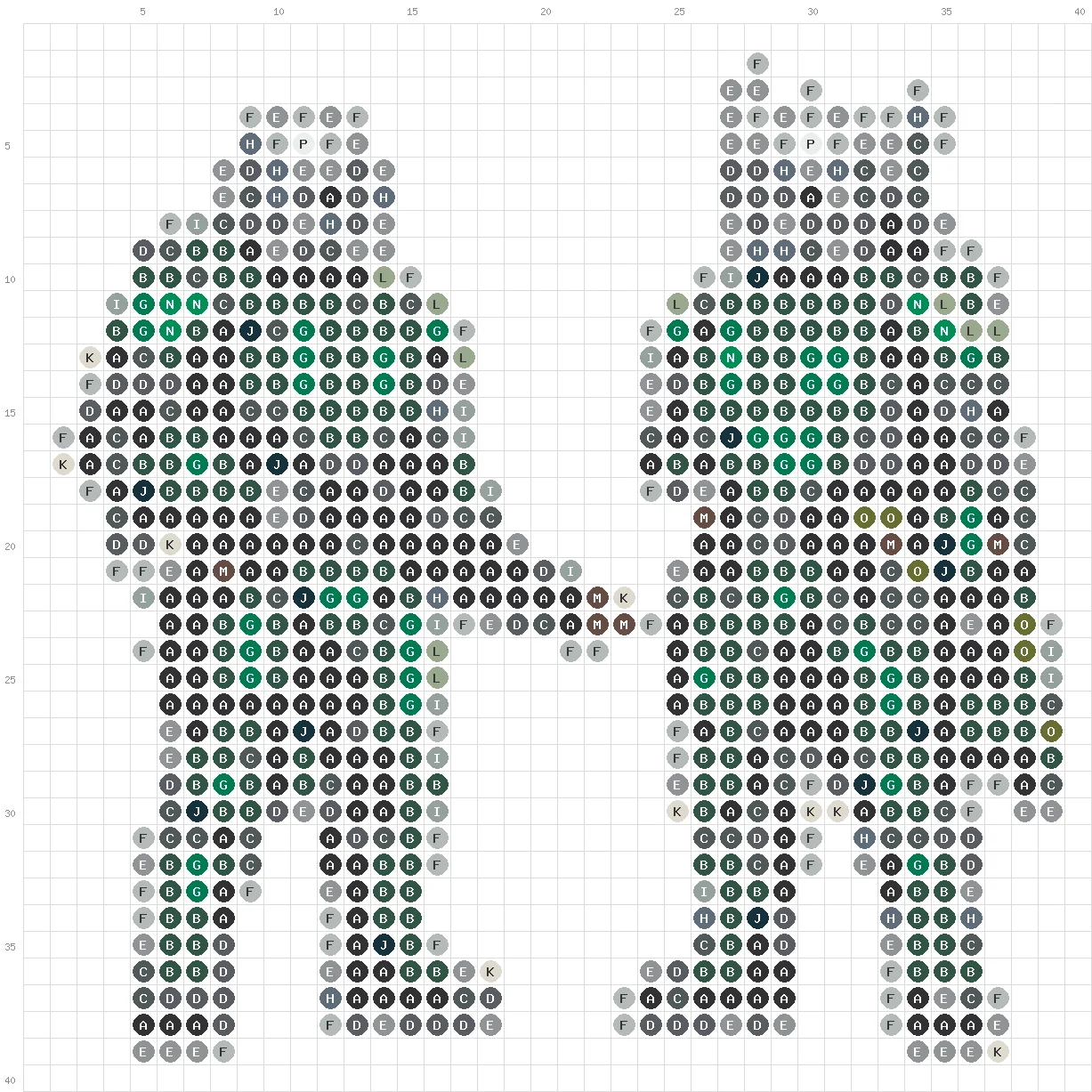 Galactic Bounty Hunter fuse bead pattern - printable chart with bead counts
