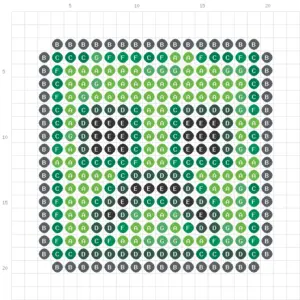 Monstre vert en bloc Modèle de Perles à Repasser (Gratuit à Imprimer)