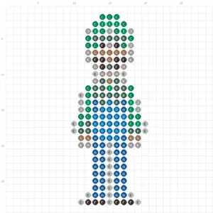 Green Plumber Fuse Bead Pattern (Free Printable)