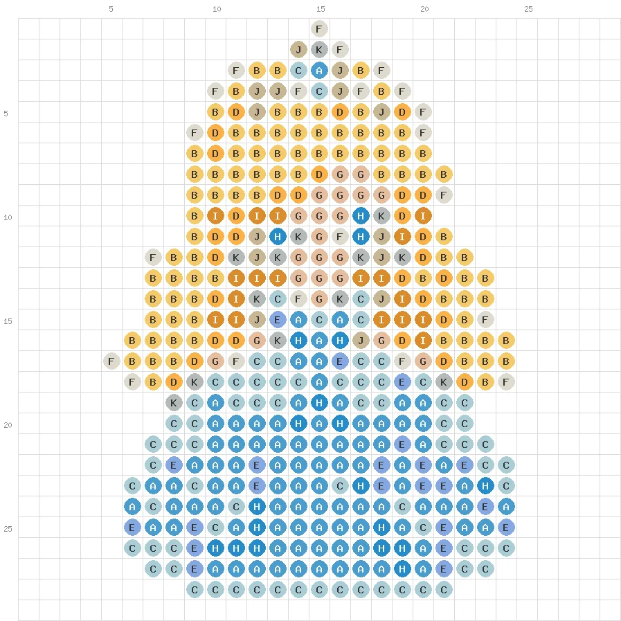 Magical Princess fuse bead pattern - printable chart with bead counts