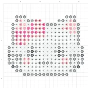 Chaton rose au ruban Modèle de Perles à Repasser (Gratuit à Imprimer)