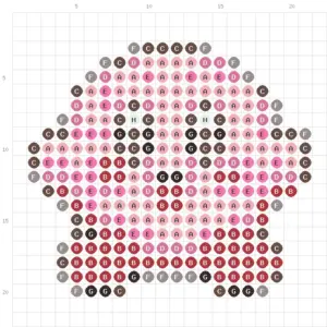 Pink Ball Buddy Fuse Bead Pattern (Free Printable)