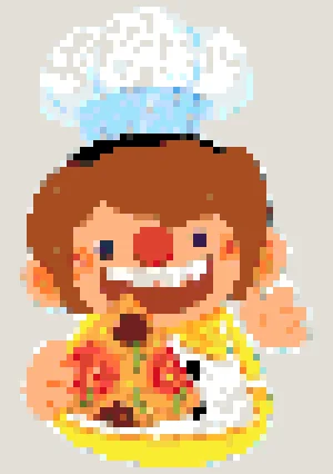 Chef アイロンビーズ図案（無料プリント）