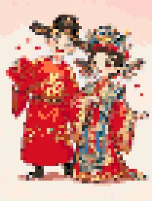 Chinese Wedding Bügelperlen-Muster (Kostenlos Druckbar)