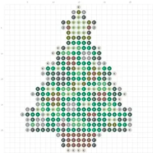 Weihnachtsbaum Bügelperlen-Vorlage (Kostenlos druckbar)