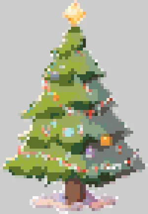 Christmas Tree 2 Схема Термомозаики (Бесплатная Печать)
