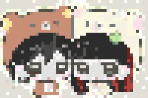 Couple 5 アイロンビーズ図案（無料プリント）