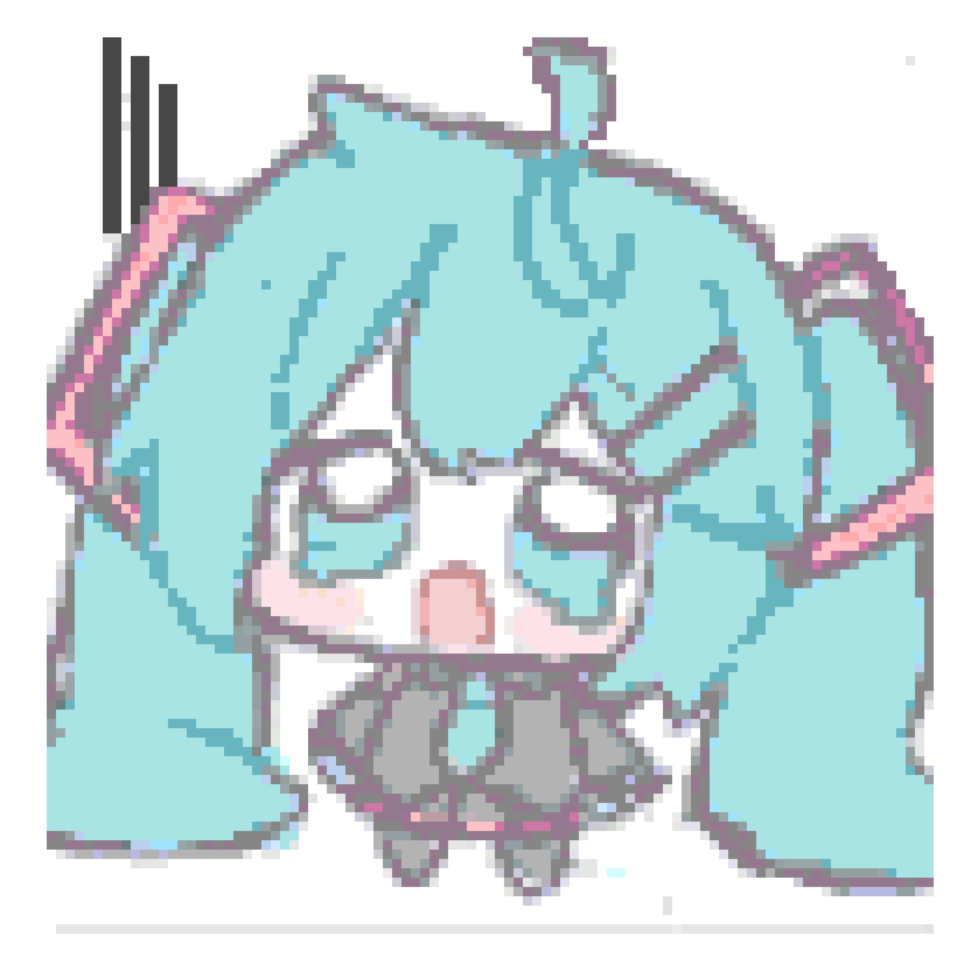 Crying Miku fuse bead pattern