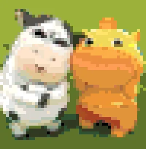 Cute Cow on Grass 퓨즈 비즈 도안 (무료 인쇄)