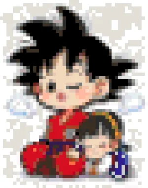 Cute Goku Bead Art Fuse Bead Pattern (Free Printable)