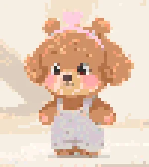 Cute Puppy 7 アイロンビーズ図案（無料プリント）