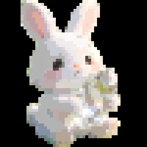 Cute Rabbit with Crystal 퓨즈 비즈 도안 (무료 인쇄)