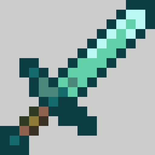 Diamond Sword fuse bead pattern - printable chart with bead counts